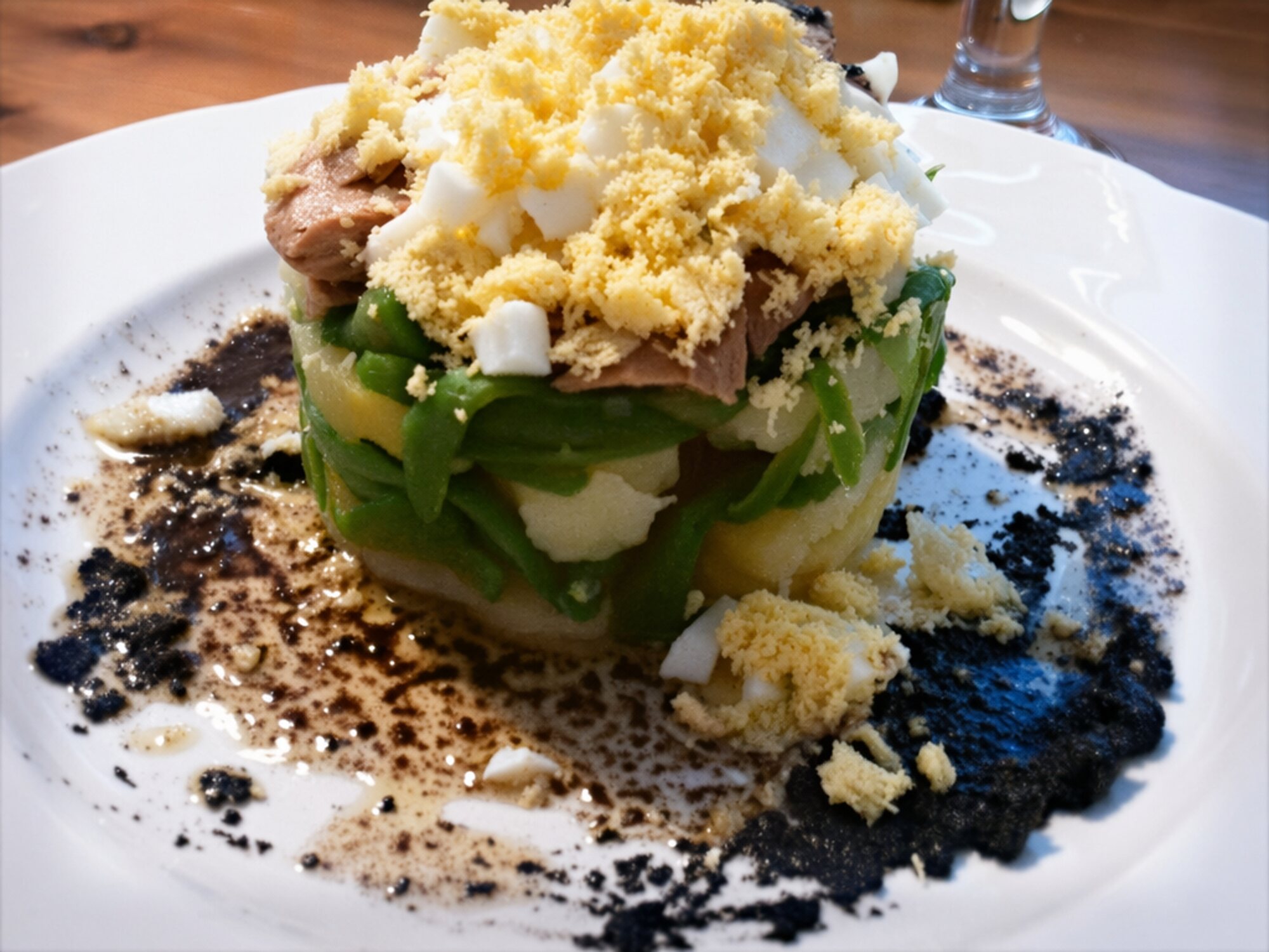 Ensalada de Patatas y Judias Verdes Con Vinagreta de Aceitunas Negras