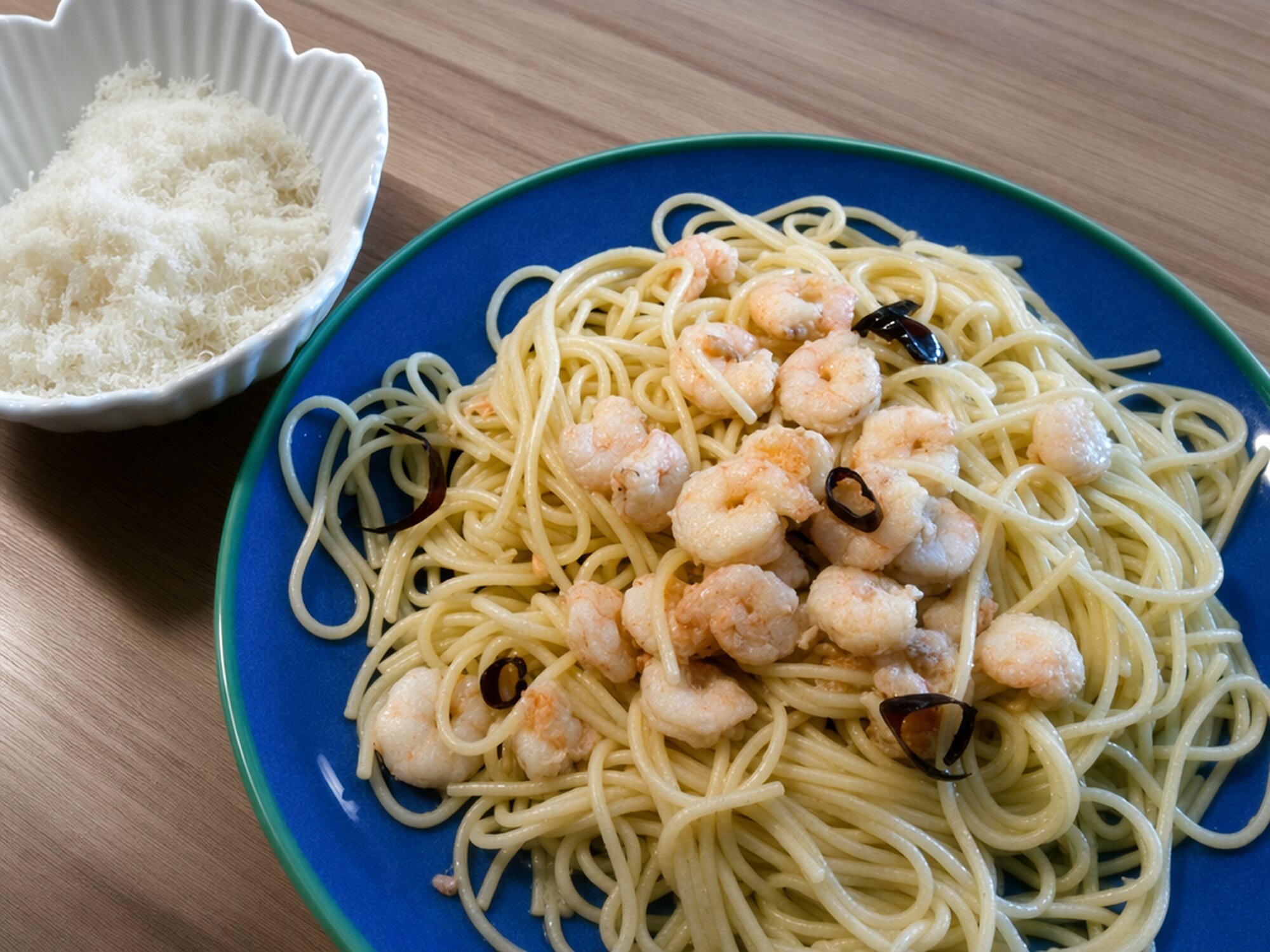 Espaguetis con Gambas al Ajillo