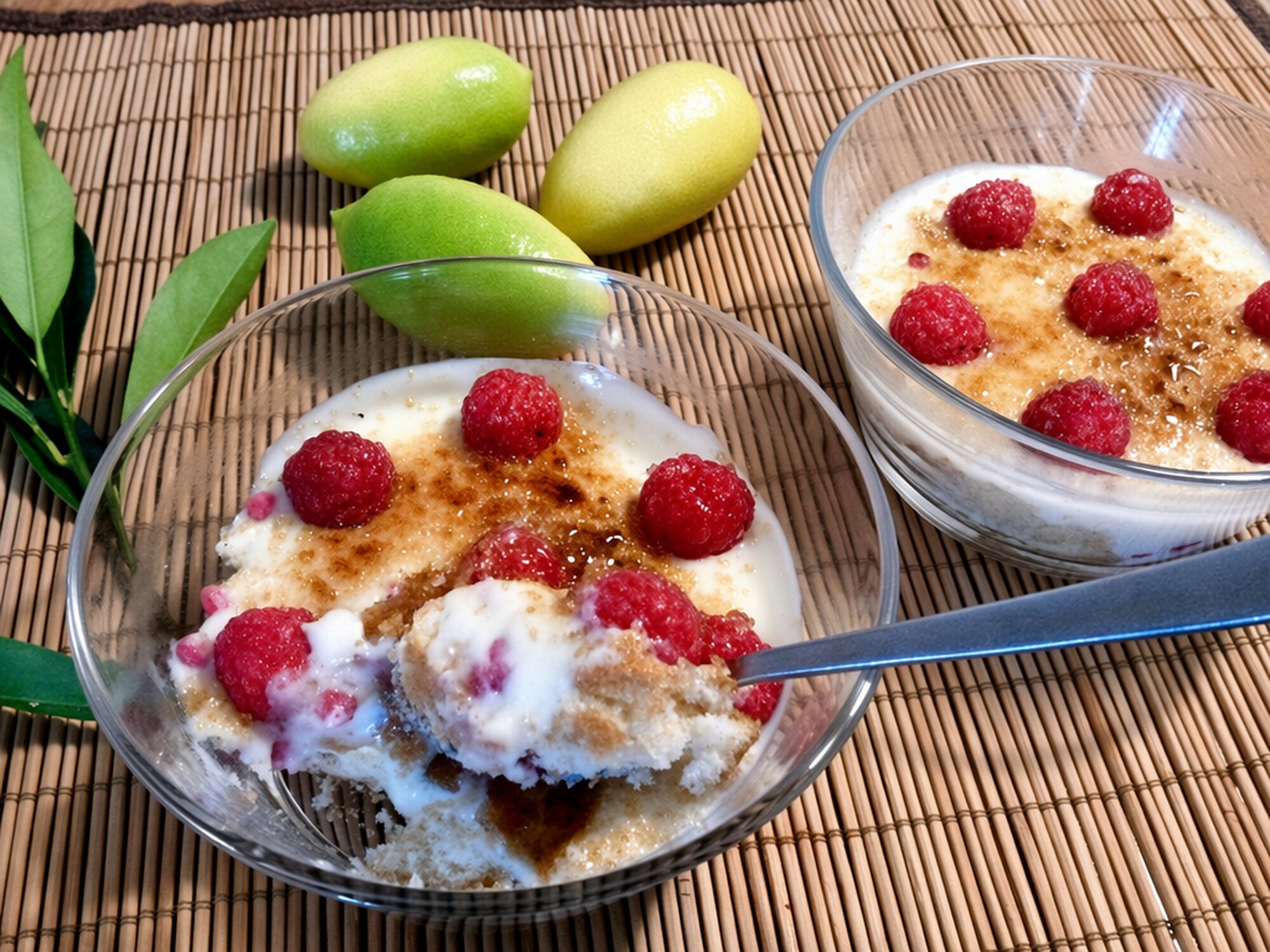 Postre de Lima y Frambuesas